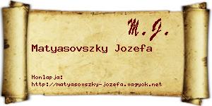 Matyasovszky Jozefa névjegykártya